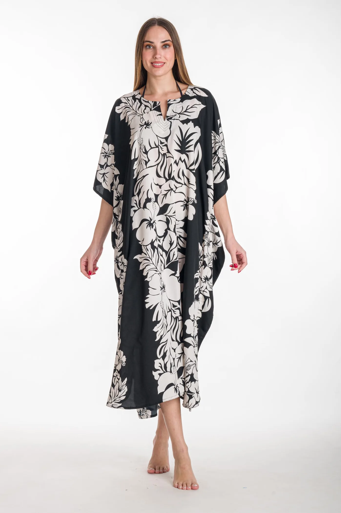 Καφτανι animal print mmf silk touch - Άσπρο;Μαύρο καφτάνι παραλίας από animal print για καλοκαιρινές resort εμφανίσεις