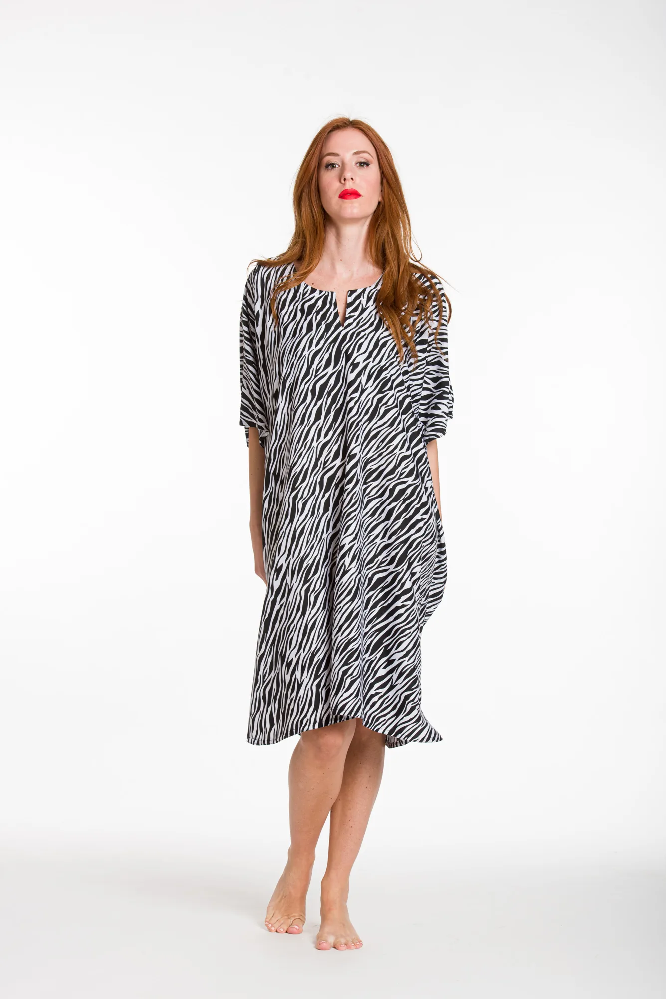 Καφτανι 3/4 mmf silk touch - Ασπρόμαυρο καφτάνι παραλίας για καλοκαιρινές resort εμφανίσεις