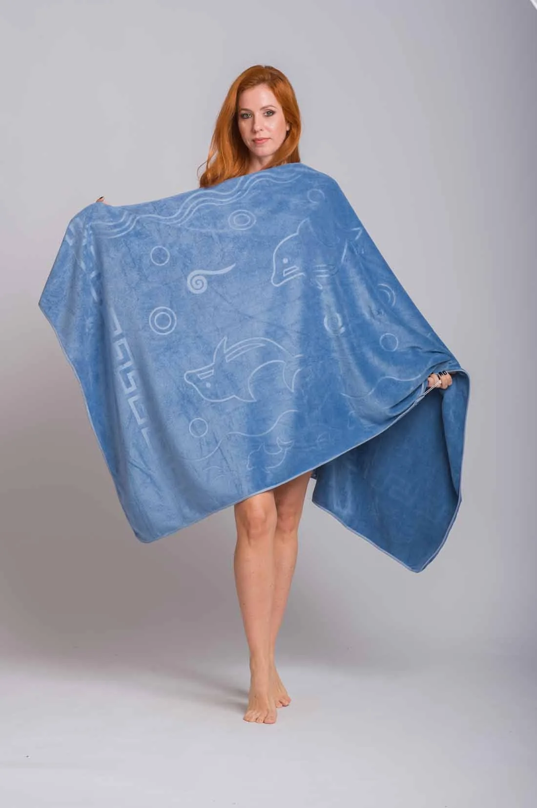 Πετσετα θαλασσης microfiber με σχεδιο δελφινι και μαιανδρο - πακετο 6 τεμαχια ασορτι χρωματα - Χρώματα Πακέτο πετσέτα θαλάσσης για καλοκαιρινές resort εμφα
