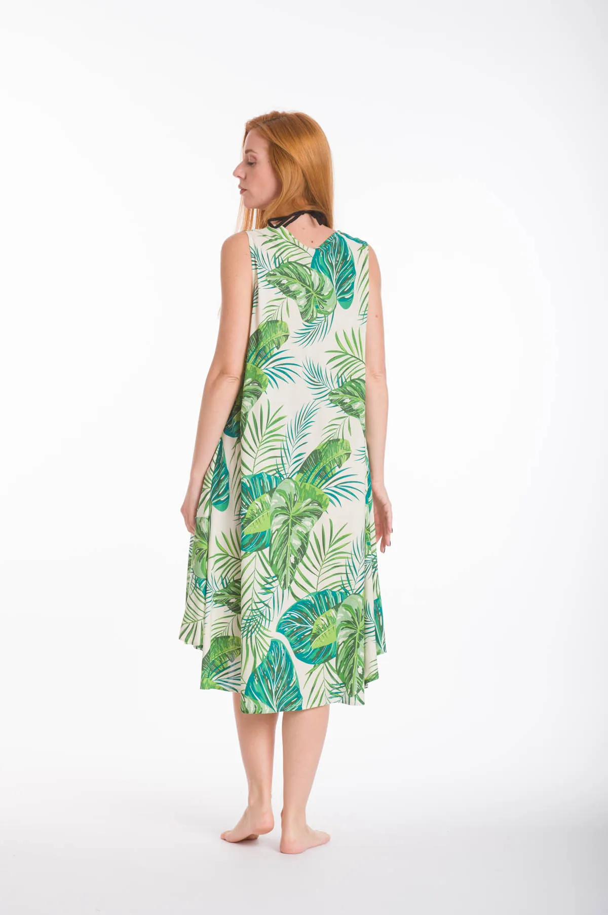 Φορεμα oval viscose - Εκρού;Πράσινο φόρεμα παραλίας για καλοκαιρινές resort εμφανίσεις