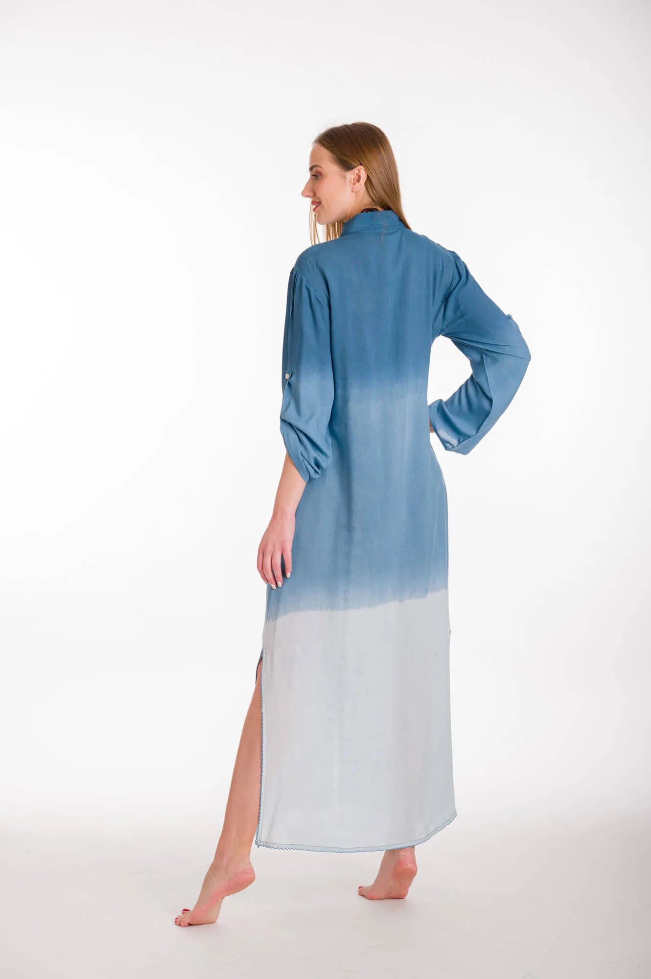 Πουκαμισα viscose- tunic - φορεμα - Γαλάζιο;Μπλέ resort wear προϊόν για καλοκαιρινές resort εμφανίσεις
