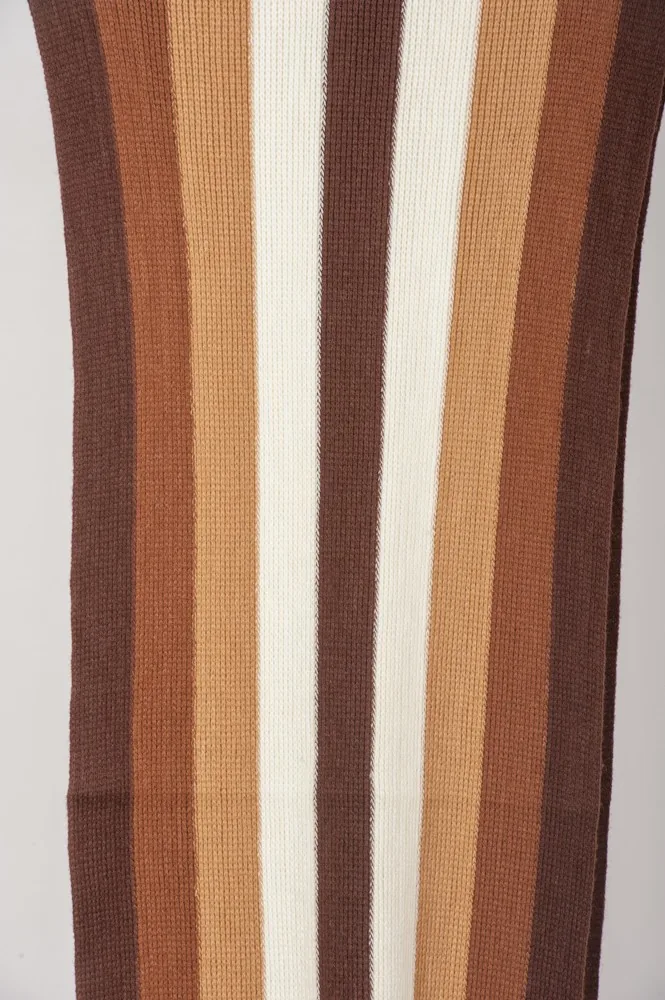 Κασκολ πλεκτο ριγε - Καφέ resort wear προϊόν για καλοκαιρινές resort εμφανίσεις