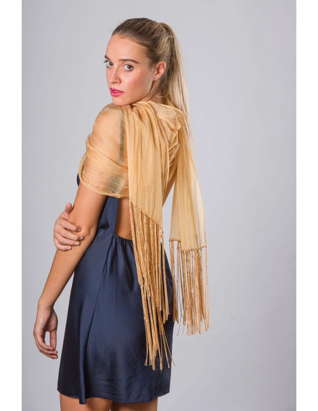 Εσαρπα μεταλιζε - Καμηλό resort wear προϊόν για καλοκαιρινές resort εμφανίσεις
