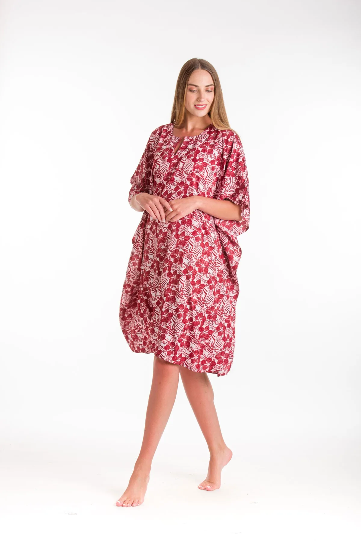 Καφτανι 3/4 mmf silk touch - Κόκκινο καφτάνι παραλίας για καλοκαιρινές resort εμφανίσεις
