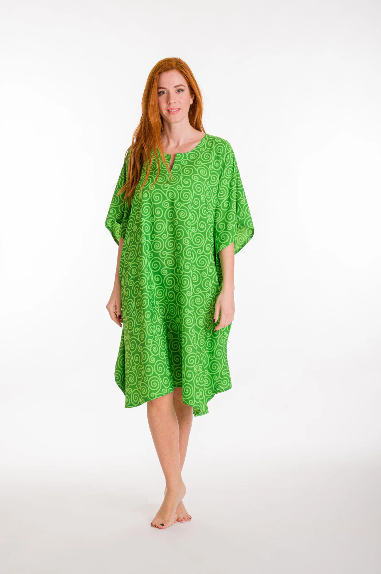 Καφτανι 3/4 mmf silk touch - Λαχανί καφτάνι παραλίας για καλοκαιρινές resort εμφανίσεις