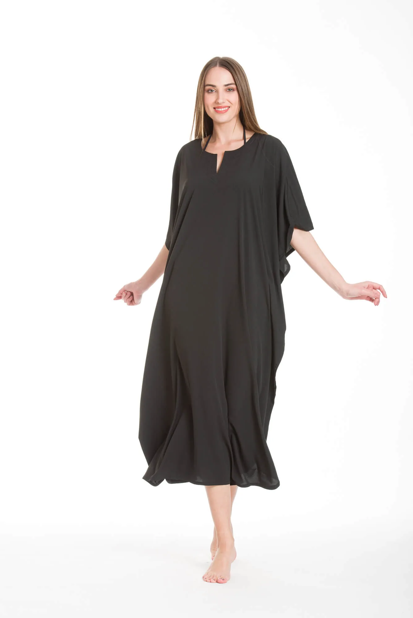 Καφτανι mmf silk touch - Μαύρο παρεό παραλίας για καλοκαιρινές resort εμφανίσεις