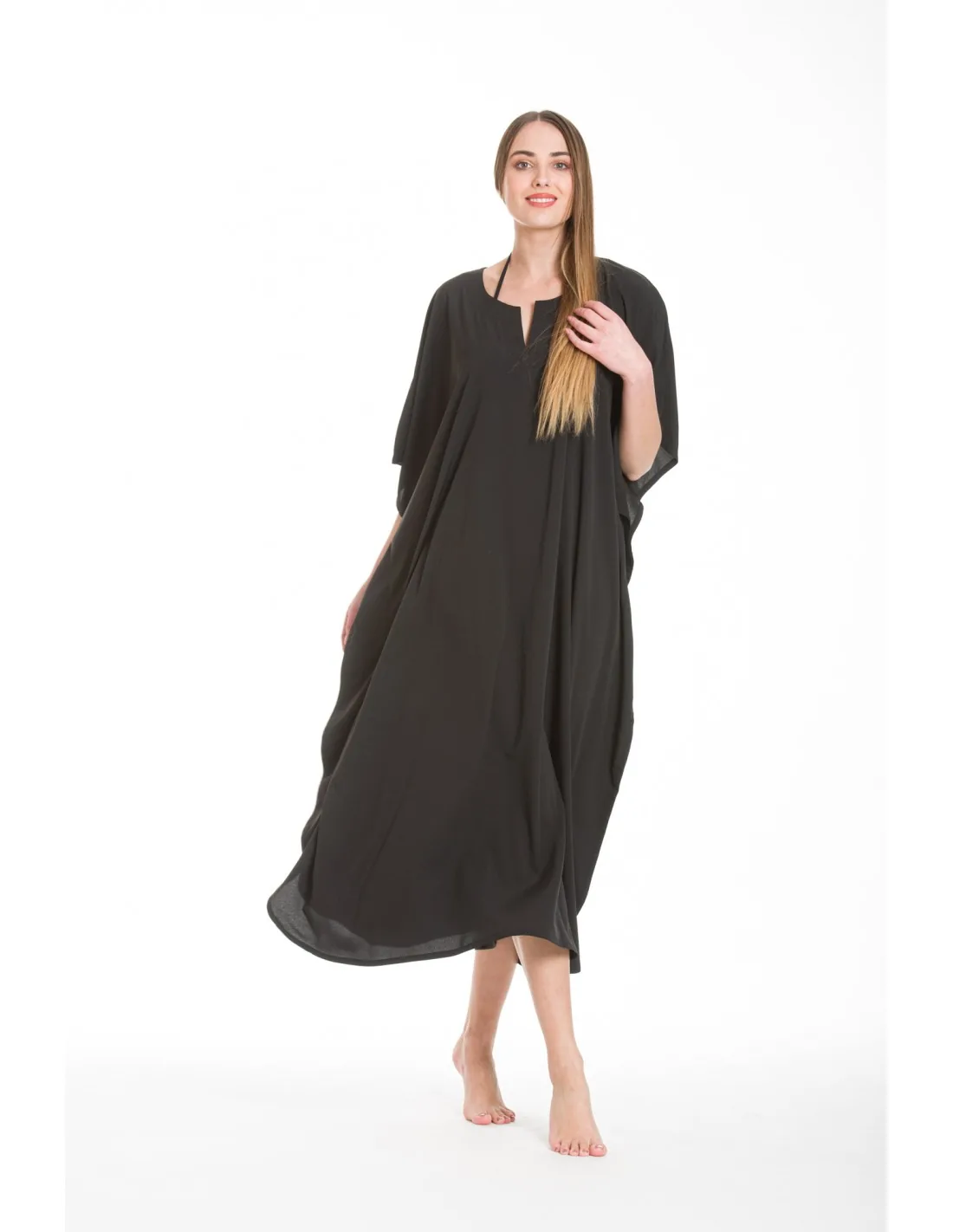 Καφτανι mmf silk touch - Μαύρο καφτάνι παραλίας για καλοκαιρινές resort εμφανίσεις