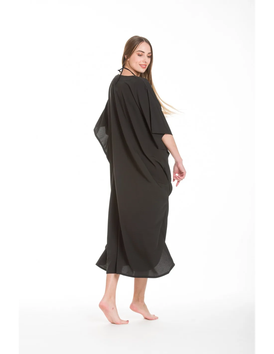 Καφτανι mmf silk touch - Μαύρο καφτάνι παραλίας για καλοκαιρινές resort εμφανίσεις
