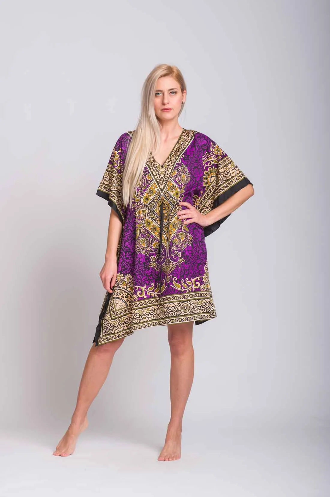 Μώβ ποντσο με adjuster - mmf silk touch - πόντσο παραλίας για καλοκαιρινές resort εμφανίσεις