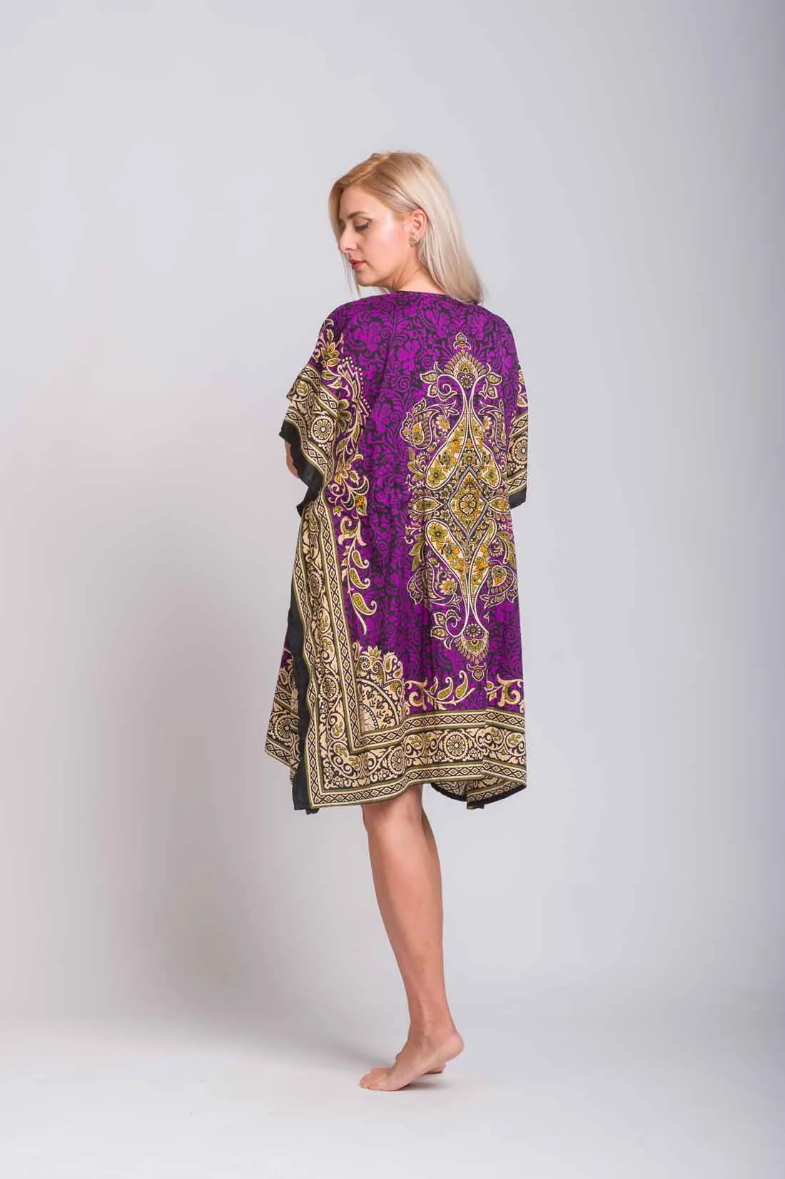 Μώβ ποντσο με adjuster - mmf silk touch - πόντσο παραλίας για καλοκαιρινές resort εμφανίσεις