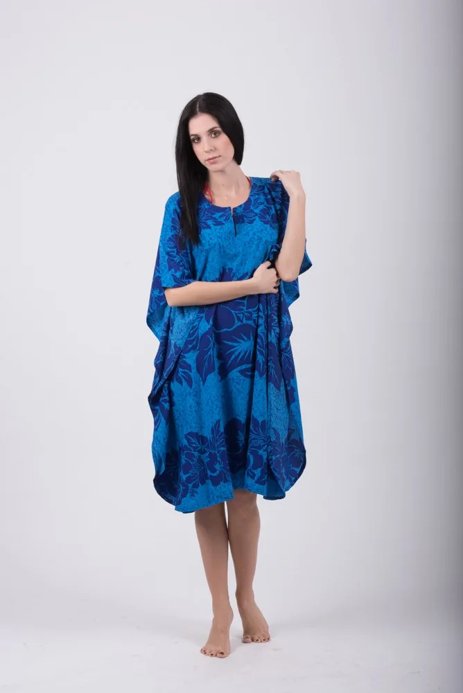 Καφτανι 3/4 mmf silk touch - Μπλέ καφτάνι παραλίας για καλοκαιρινές resort εμφανίσεις