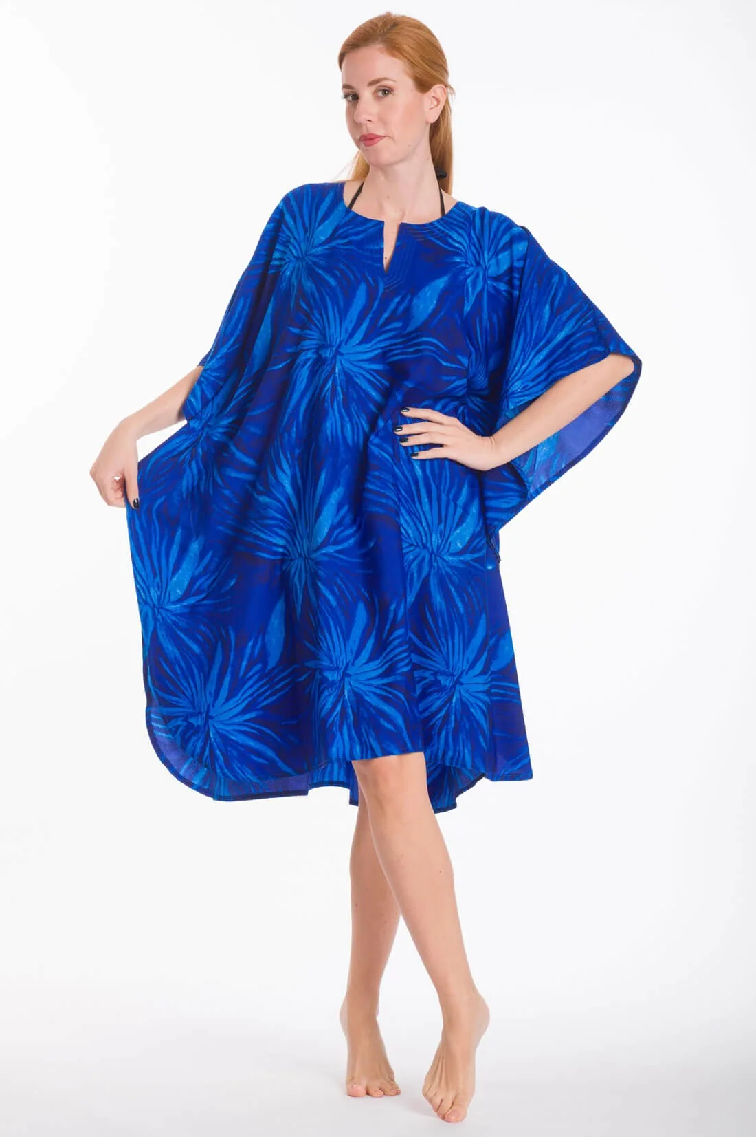 Καφτανι 3/4 mmf silk touch - Μπλέ καφτάνι παραλίας για καλοκαιρινές resort εμφανίσεις