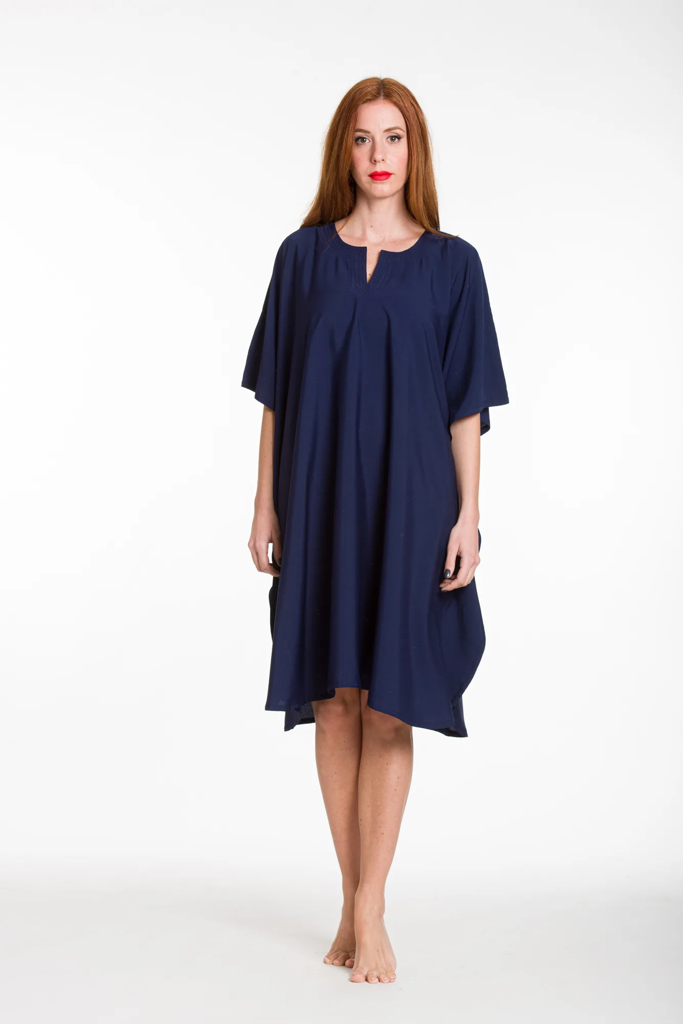 Καφτανι 3/4 mmf silk touch - Navy Blue καφτάνι παραλίας για καλοκαιρινές resort εμφανίσεις