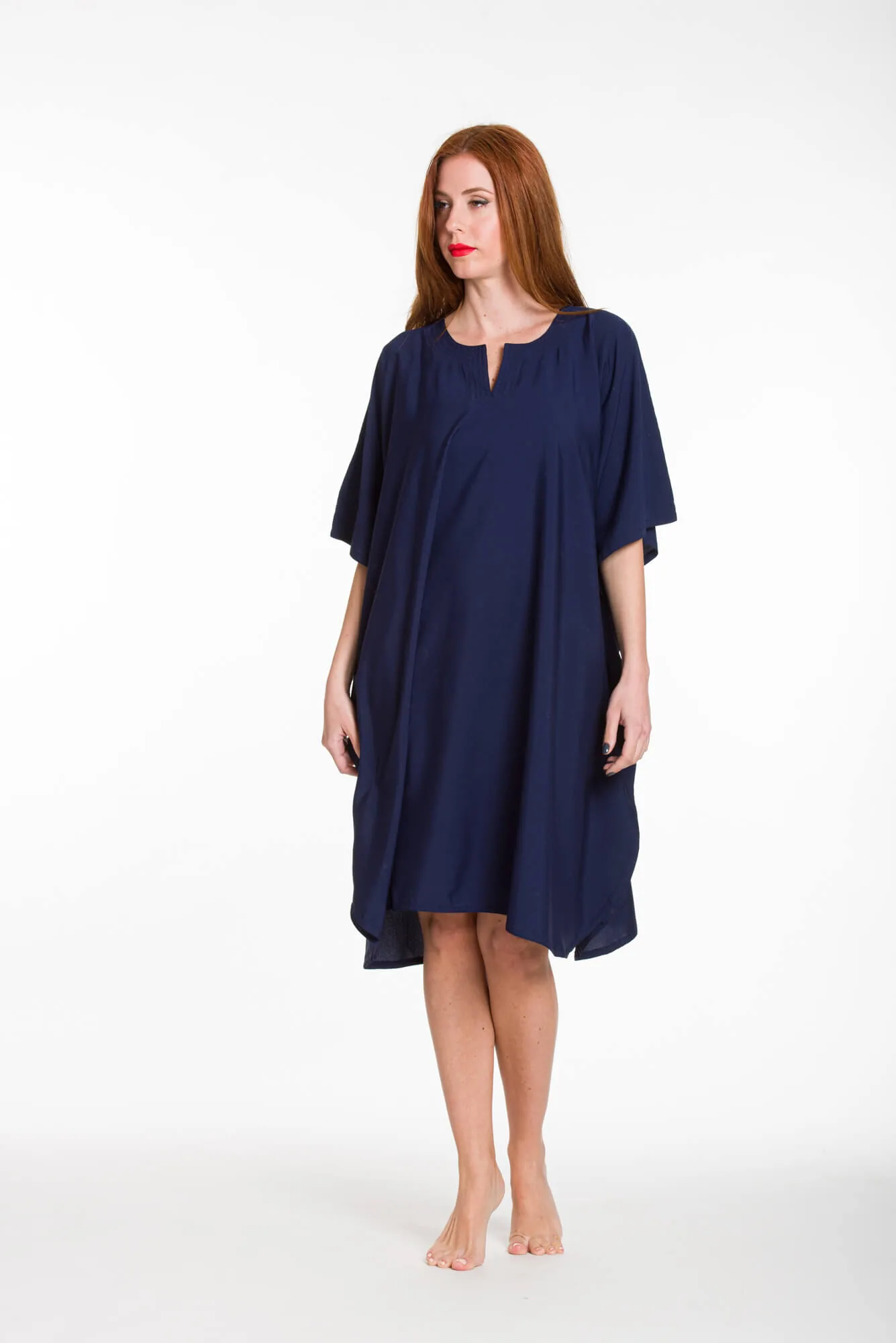 Καφτανι 3/4 mmf silk touch - Navy Blue καφτάνι παραλίας για καλοκαιρινές resort εμφανίσεις