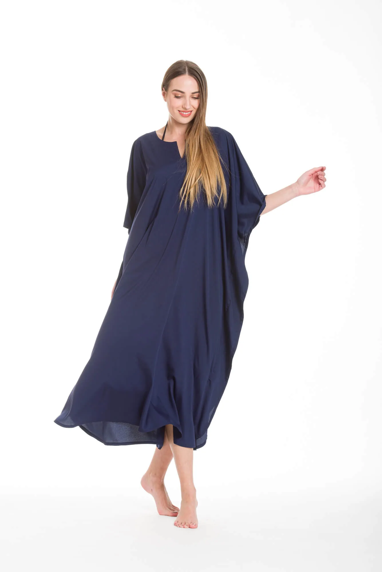 Καφτανι mmf silk touch - Navy Blue καφτάνι παραλίας για καλοκαιρινές resort εμφανίσεις