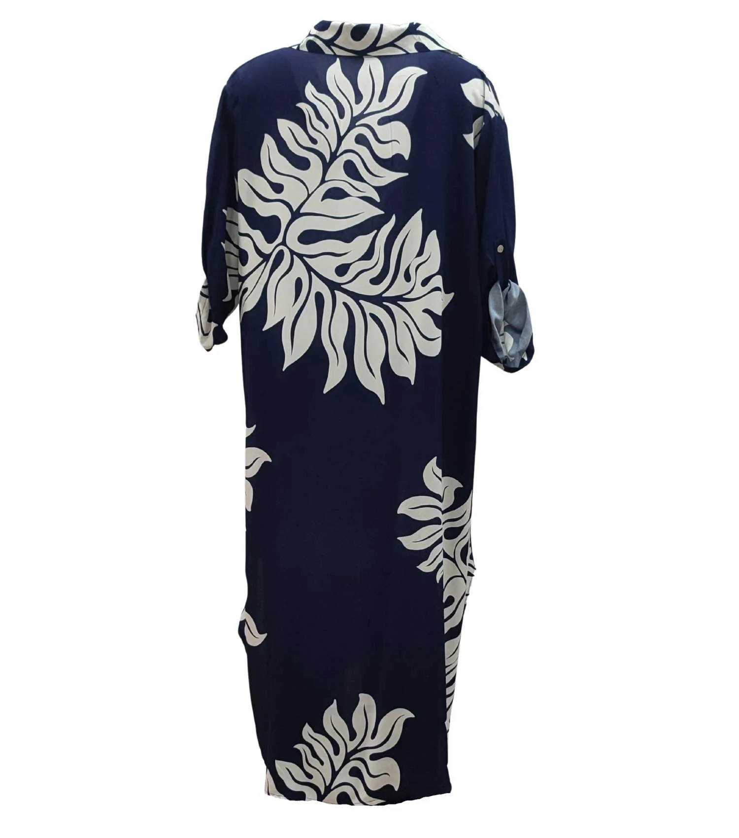 Navy blue καφτάνι - πουκαμισοφορεμα βισκοζ με τρουακαρ μανικι - φόρεμα παραλίας από βισκόζ για καλοκαιρινές resort εμφανίσεις