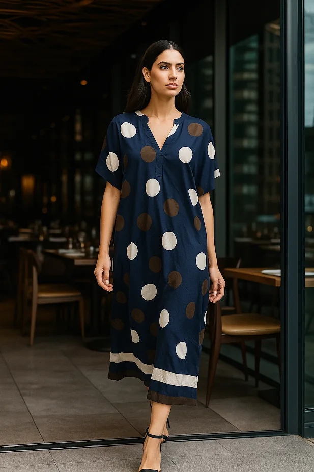Navy blue καφτάνι βισκοζ με κοντο μανικι - παρεό παραλίας από βισκόζ για καλοκαιρινές resort εμφανίσεις