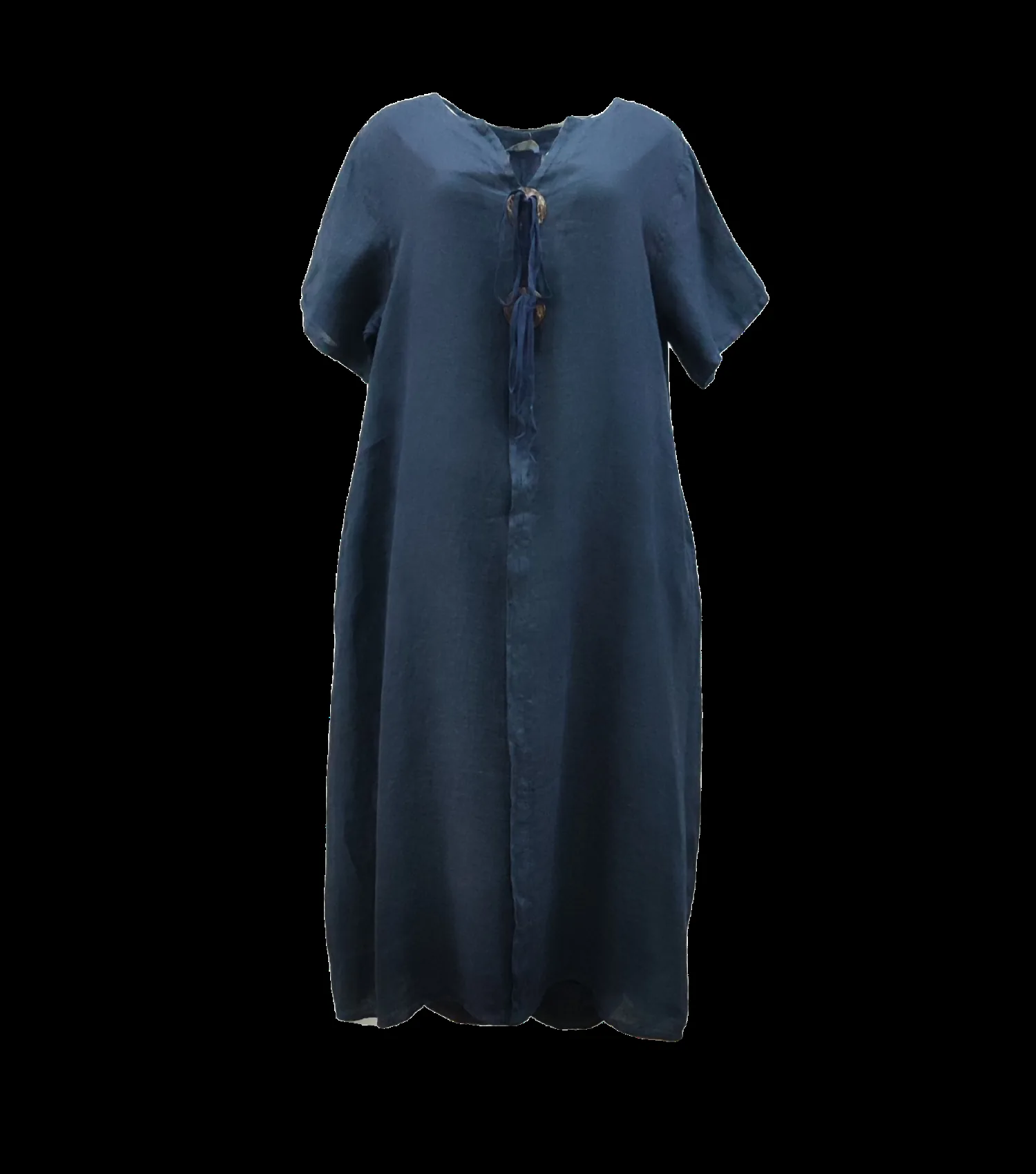 Λινο καφτανι - φορεμα - Navy Blue φόρεμα παραλίας από λινό για καλοκαιρινές resort εμφανίσεις