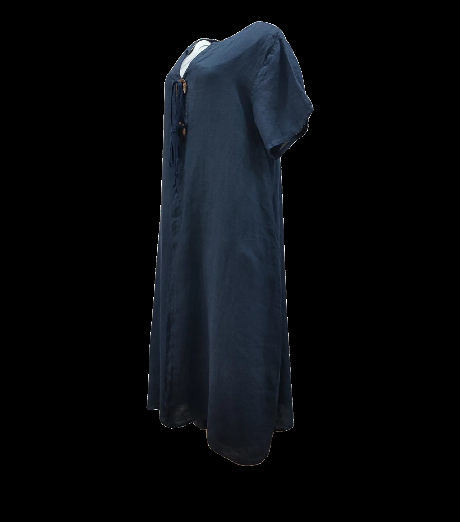 Λινο καφτανι - φορεμα - Navy Blue φόρεμα παραλίας από λινό για καλοκαιρινές resort εμφανίσεις