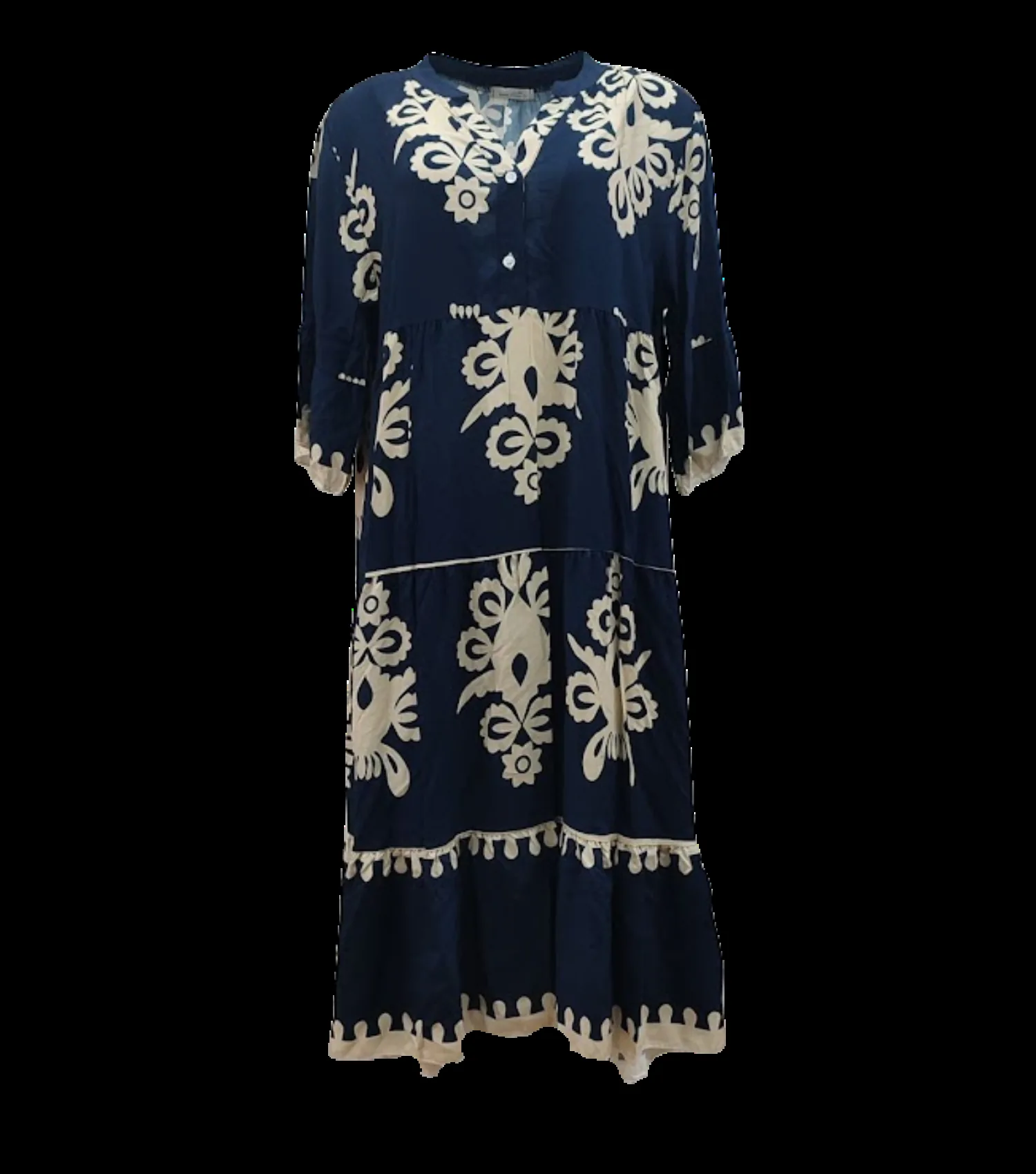 Navy blue καφτάνι - πουκαμισοφορεμα βισκοζ με τρουακαρ μανικι - Navy Blue;Μπέζ φόρεμα παραλίας από βισκόζ για καλοκαιρινές resort εμφανίσεις