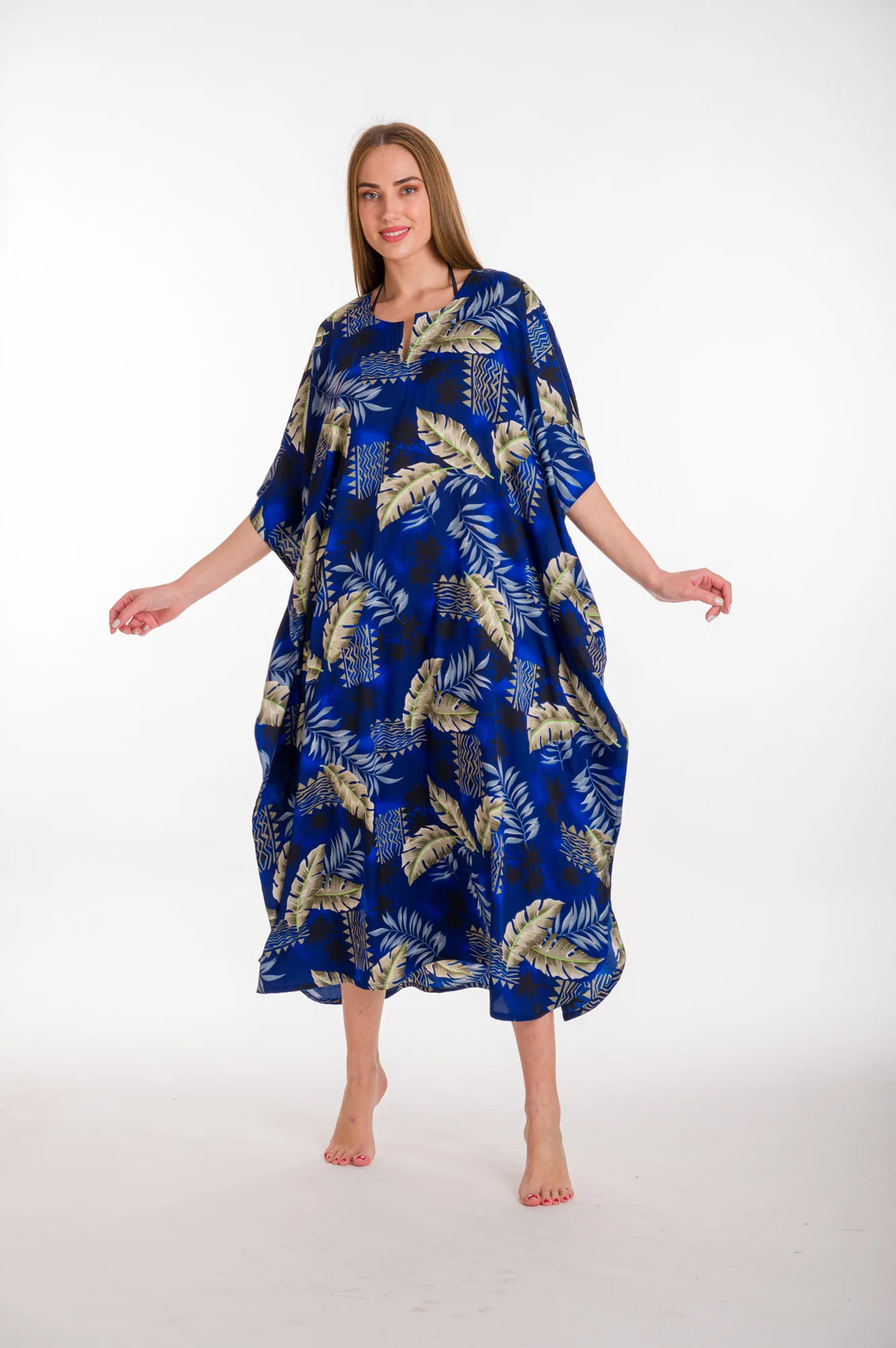 Καφτανι mmf silk touch - Navy Blue;Μπλέ καφτάνι παραλίας για καλοκαιρινές resort εμφανίσεις
