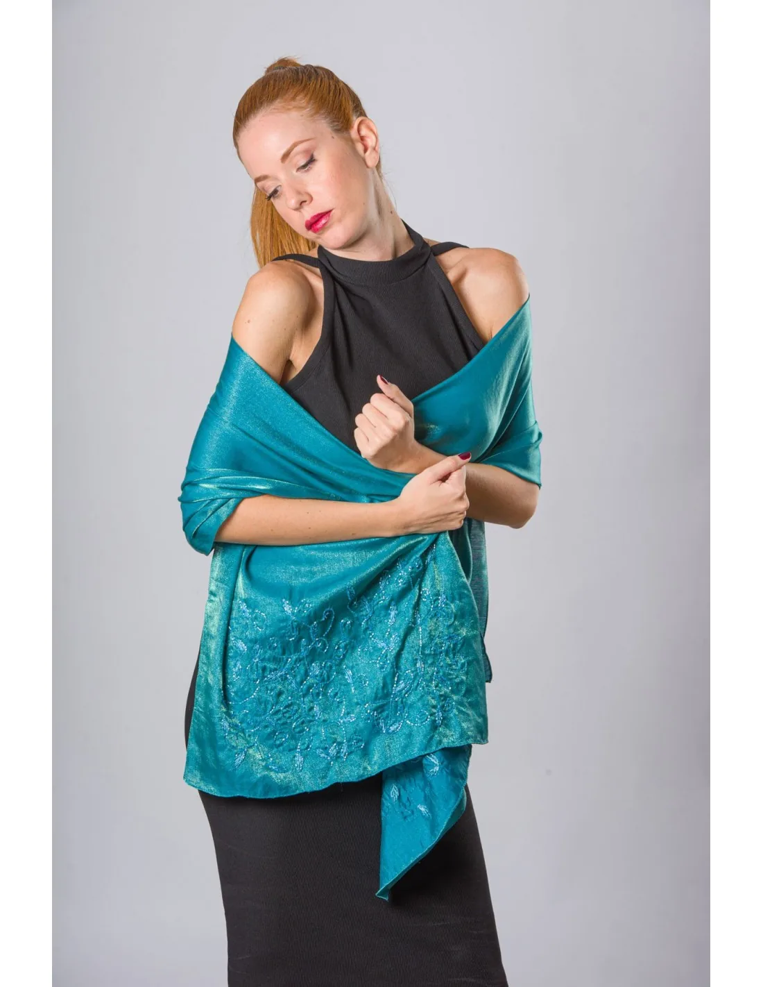 Εσαρπα μεταλιζε - Πετρόλ resort wear προϊόν για καλοκαιρινές resort εμφανίσεις