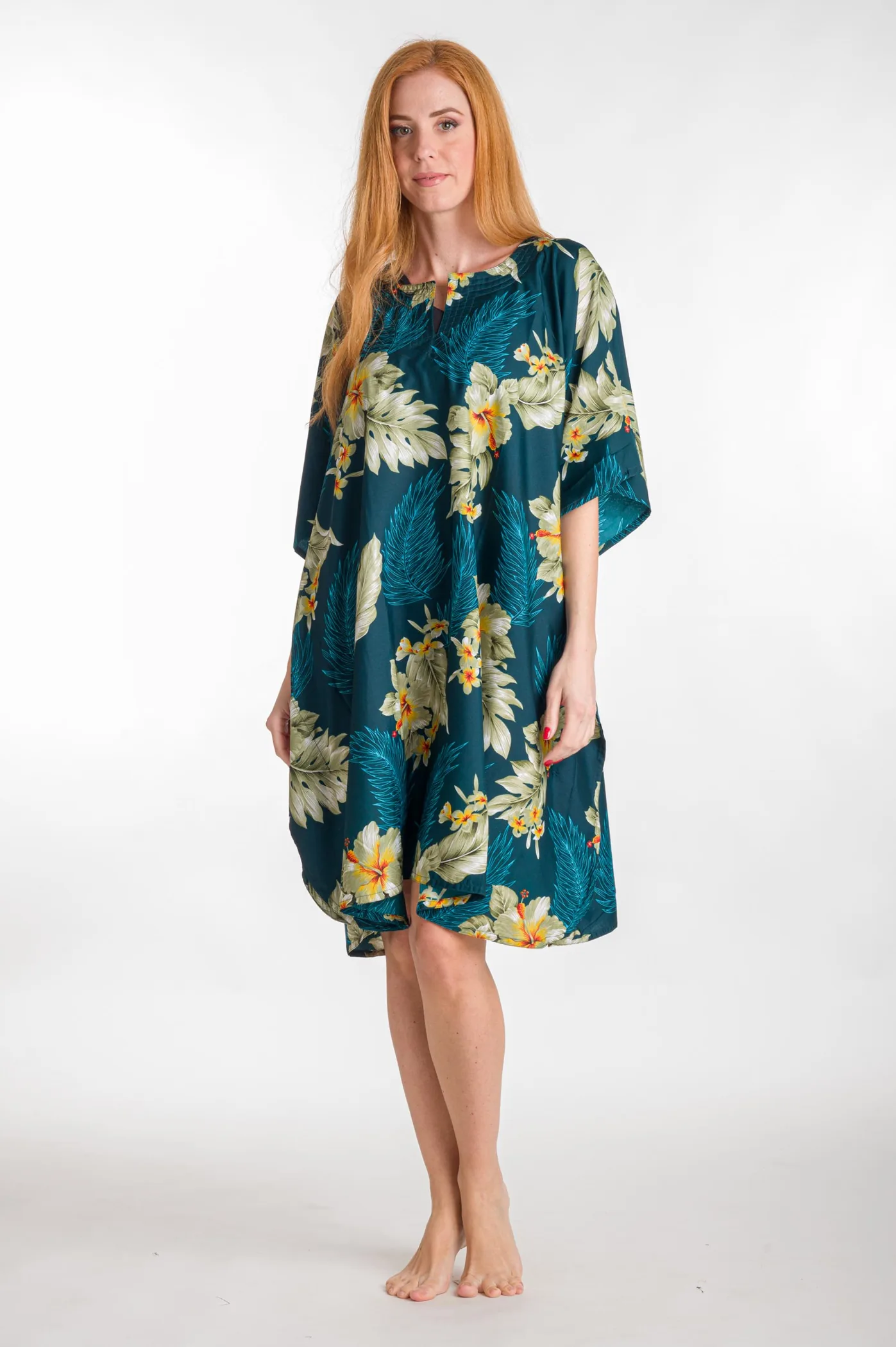 Καφτανι 3/4 mmf silk touch - Πράσινο καφτάνι παραλίας για καλοκαιρινές resort εμφανίσεις