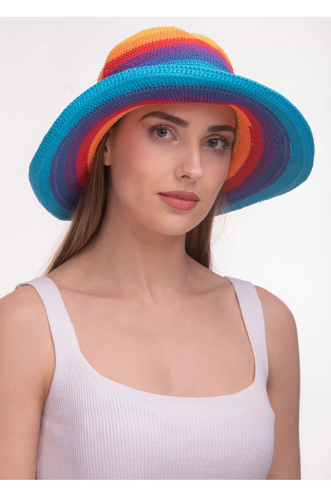 Καπελο γυναικειο πλεκτο - Rainbow resort wear προϊόν για καλοκαιρινές resort εμφανίσεις