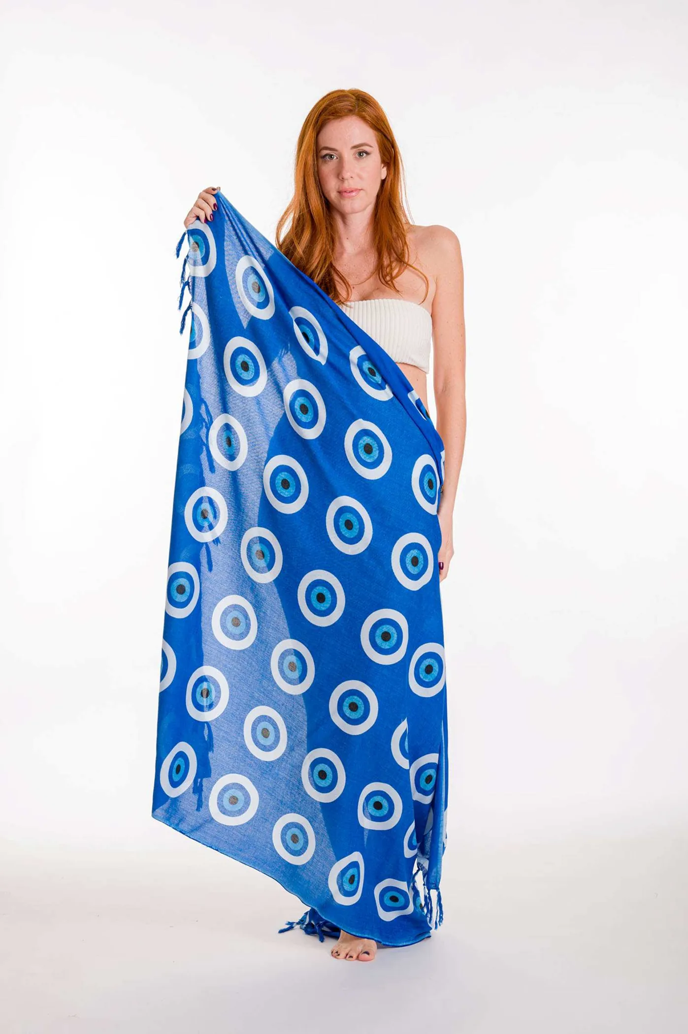 Παρεο ματι viscose με κροσσια - Τυρκουάζ παρεό παραλίας για καλοκαιρινές resort εμφανίσεις