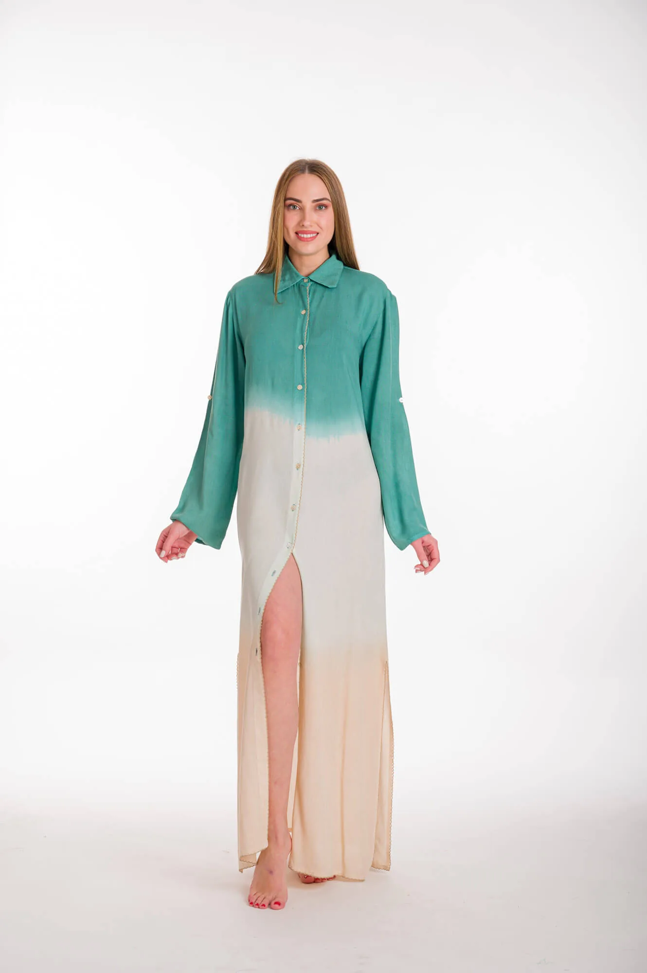 Πουκαμισα viscose- tunic - φορεμα - Βεραμάν;Μπέζ resort wear προϊόν για καλοκαιρινές resort εμφανίσεις